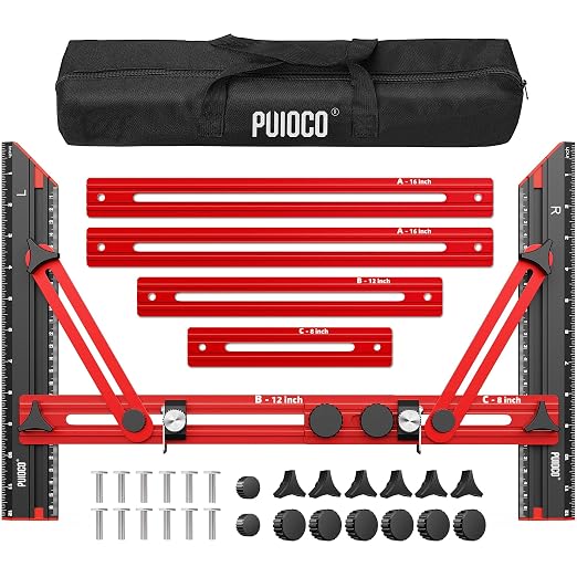Stair Tread Template Tool with Triangular Brace and Edge Flip Stops | Stair by PUIOCO