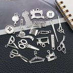 WOCRAFT 60pcs Antique Silver Sewings Bracelet Charms - Image 3