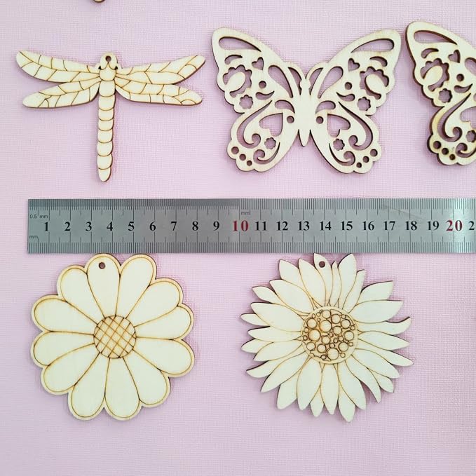 48PCS Unfinished Wood Insect Cutouts - Image 2