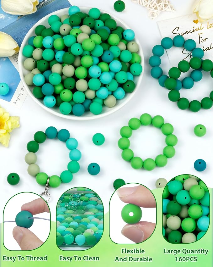 160PCS FIVEIZERO 12mm Silicone Beads - Image 3