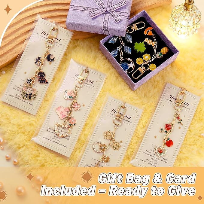 Wurosi 52 Set Lip Gloss Keychain Making Kit, Gift Bags, Thank You Cards - Image 7