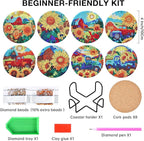 Flowers Diamond Art Painting Coasters Kit - Image 2