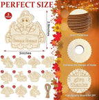36PCS Wooden Thanksgiving Decoration Turkey Ornaments to Paint Thanksgiving - Image 2