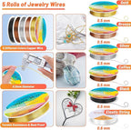 Audab Jewelry Wire Wrapping Jewelry Making Supplies Kit, Ring Sizer Measuring - Image 4