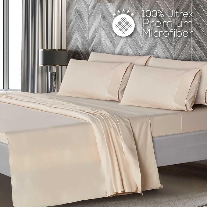 Mueller Ultratemp King Size Sheets Set, Super Soft 1800, 6 Piece, Deep Pocket - Image 3