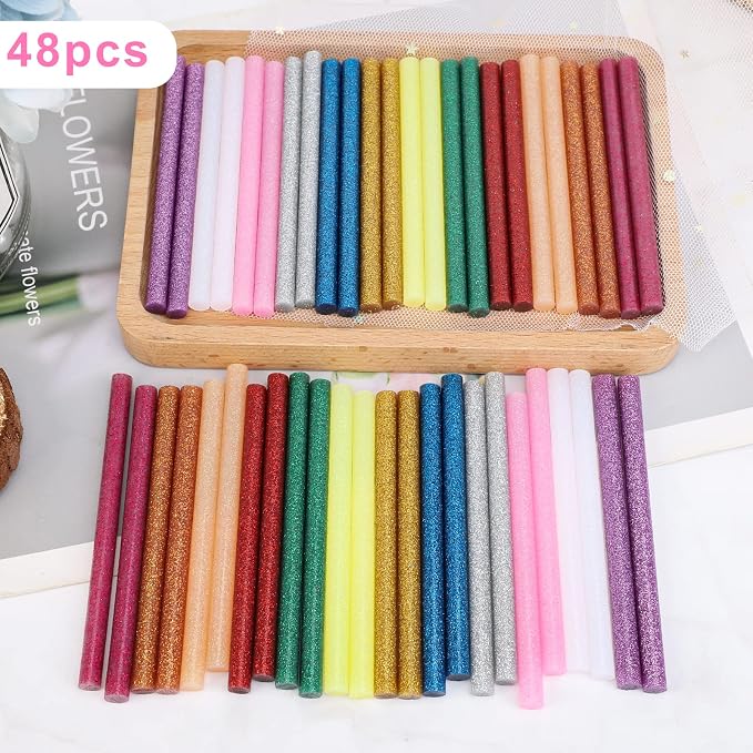 Manarty Glitter Color Hot Glue Stick, Adhesive EVA Glue Sticks Standard - Image 5