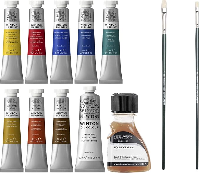 Winsor & Newton Winton Oil Color Paint, Studio Set, 10 x 37ml Tubes, 12 Piece - Image 3