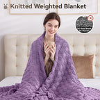 Knitted Weighted Blanket for Adult, No Beads Heavy Blanket 48” x 72'' 12lbs - Image 5
