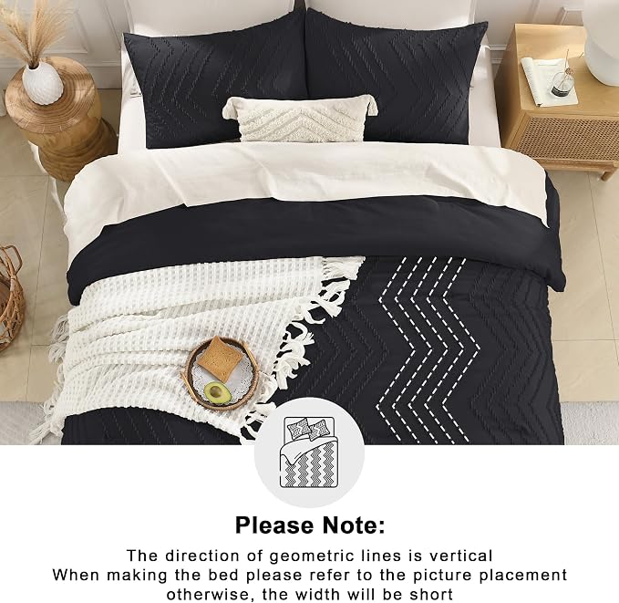 Andency Black Comforter King, Boho Soft Fluffy Warm Lightweight Bedding - Image 5