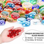 1 LB Red Flat Glass Beads, Mini Flat Round Pebbles - Image 3