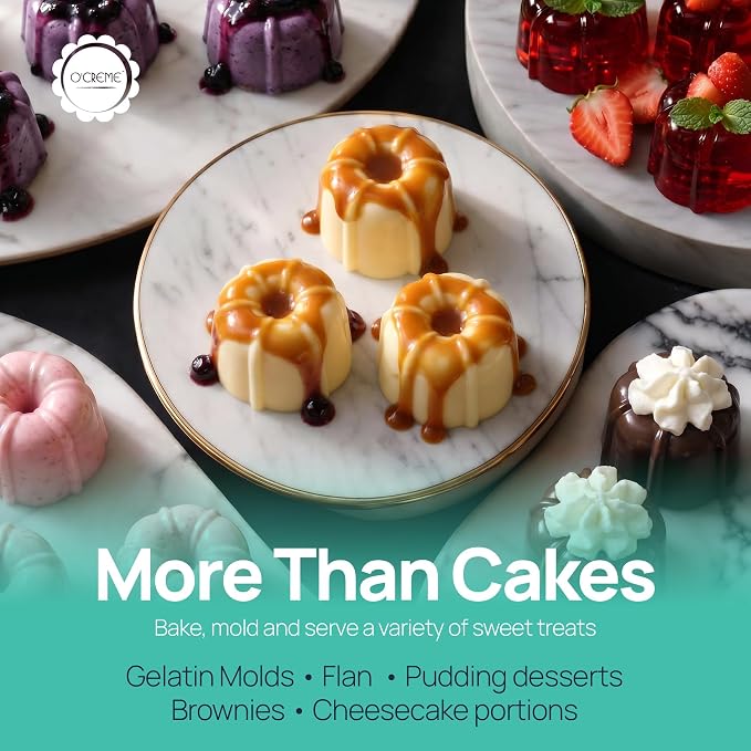 O’Creme Bakeable Plastic Mini Cake Pan & Jello Mold – Non-Stick Silicone Baking - Image 6