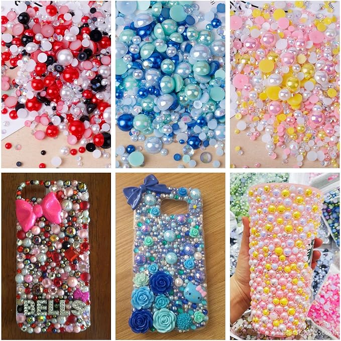 ASTARON 50g Mix Flatback Rhinestones Half Pearls - Image 4
