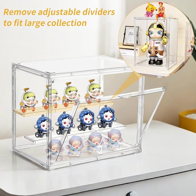 Acrylic Display Case, 3 Layer Clear Display Case Adjustable Display Box Stand - Image 8
