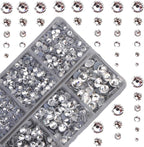 4000pcs Mixed Size Hot Fix Round Crystals Gems Glass Stones Hotfix Flat Back by MASSIVE+BEADS