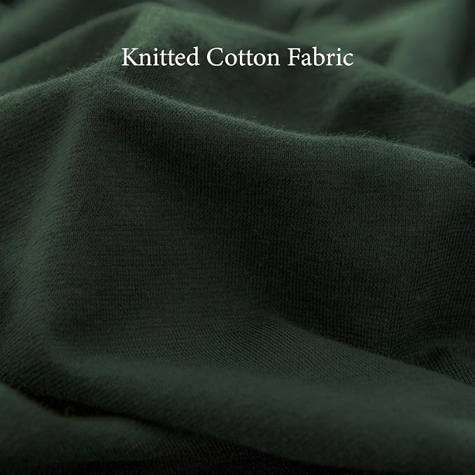 PURE ERA Jersey Knit Forest Green Duvet Cover Set 100% T-Shirt Cotton Super - Image 3