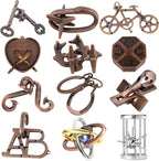 12Pcs Brain Teaser Puzzles for Adults and Teens, 3D Metal Puzzle Set by Unknown