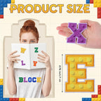 WILLBOND 52 Pcs Building Blocks Board Alphabet Patches 2.8 Inch Self Adhesive - Image 2