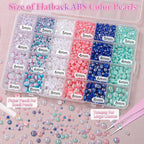 9000Pcs Blue Mermaid White Pink Flatback Pearls - Image 2
