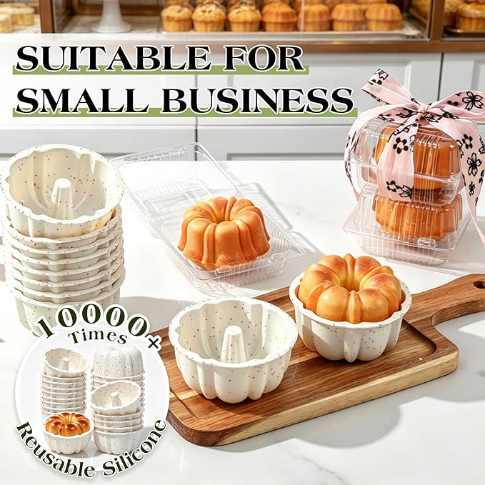 4 Inch Silicone Mini Fluted Tube Cake Pans - Image 5