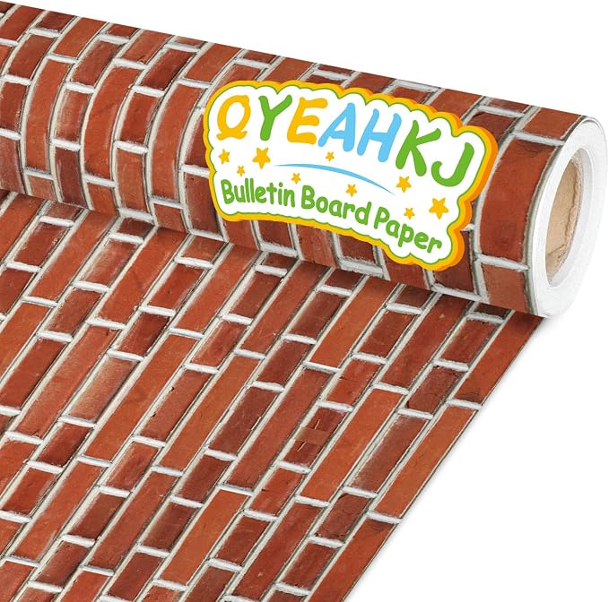 Qyeahkj Red Brick Bulletin Board Paper Roll Fireplace Bulletin Board Background by Qyeahkj