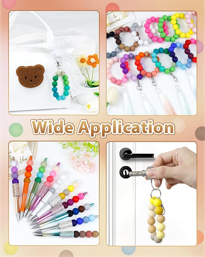 FIVEIZERO 160PCS 15mm Round Silicone Beads, Wear-resistant, Easy-clean - Image 5