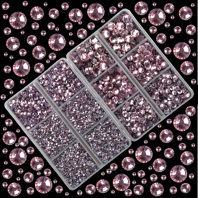 10000Pcs 2-Boxes Mixed Size Hot Fix Round Crystals Gems Glass Stones Hotfix - Image 2