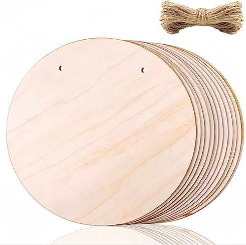 10 Pack Blank Unfinished Round Wood DIY Crafts Signs 2mm Basswood Sheets by Unknown