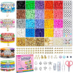 LZOUOWO 5300 Clay Beads Bracelet Making Aesthetic Kit, Polymer Heishi Preppy by LZOUOWO