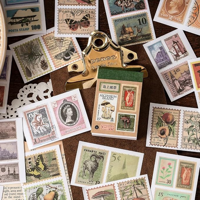 PRSTINCOL 6 Sets 300 Pcs Washi Stickers Book, Vintage Aesthetic Sticker Set - Image 4