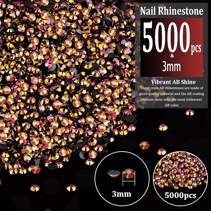 5000pcs 3mm Resin Rhinestones Bulk - Image 2
