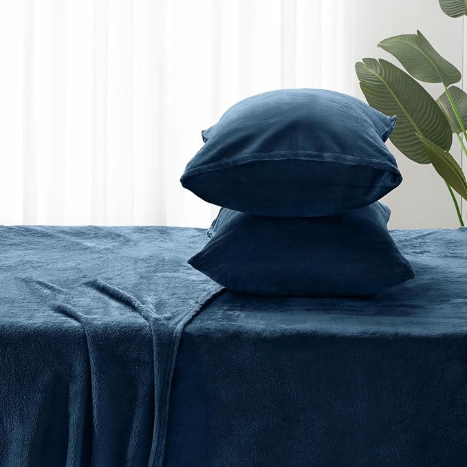BEDELITE Flannel Sheets King Size Navy - Image 7