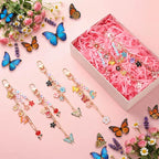 CraftyDream 558 Pcs Flower Keychain Making Kit DIY Butterfly Floral Bag Charm - Image 6