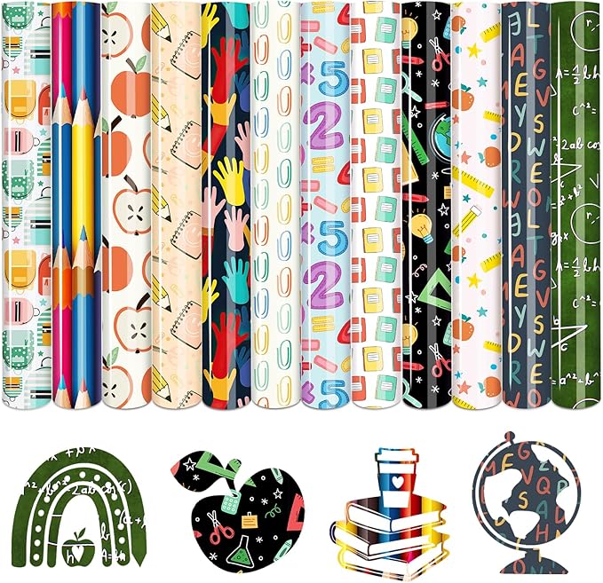 Tintnut School Theme Heat Transfer Vinyl, easy cut & weed, stretch washable by Tintnut