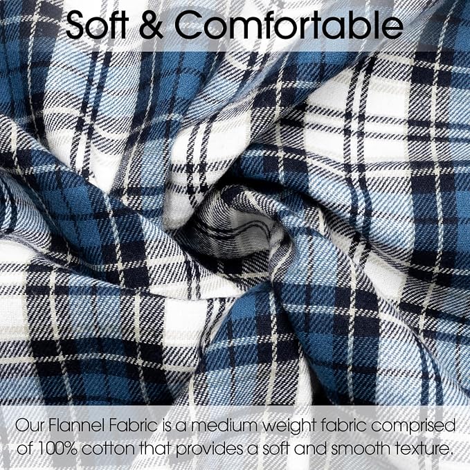 Pico Textiles 5 Yards Bolt Blue and White Tartan Plaid Flannel Fabric - Image 3