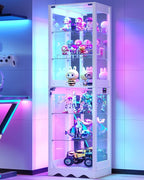 Dystler Display Cabinet with Glass Doors, 6 Tier RGB Lights Curio Cabinet | by CraftYourIdealHomeLife