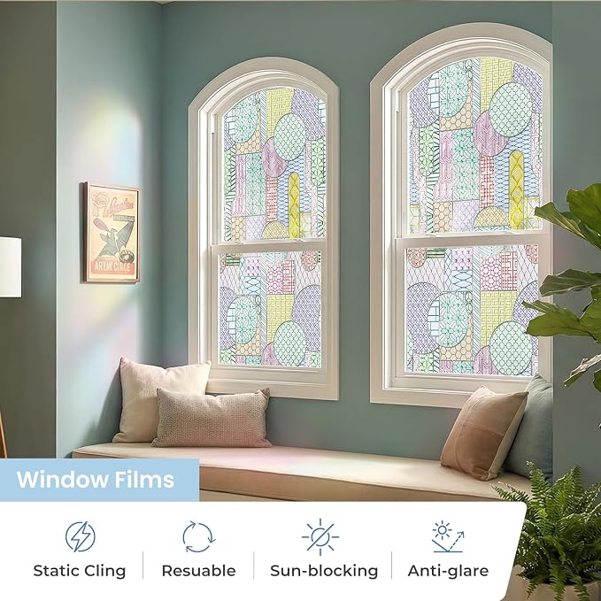3D Stained Glass Window Film, Decorative Window Privacy Film - Image 2