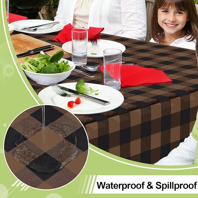 Smiry Rectangle Table Cloth, Waterproof Vinyl Tablecloths - Image 2