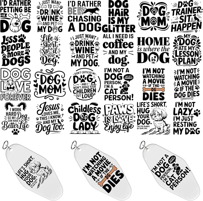 48PCS UV DTF Stickers Dog Quotes Transfer Sticker by CHNVICK