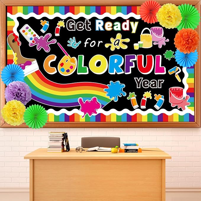 Get Ready for A Colorful Year Bulletin Board Classroom Decorations 3D Colorful by Yiaoyinnz