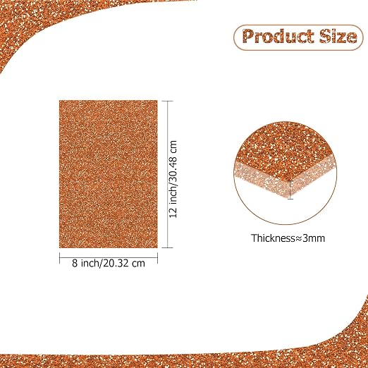 2 Pack 8'' x 12'' Glitter Orange Acrylic Sheet, 3mm Thick Acrylic Plexiglass - Image 2