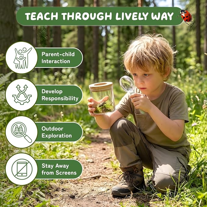 Bug Catcher for Kids, Wooden Bug Catching Outdoor Toys for Ages 4-8, STEM - Image 3