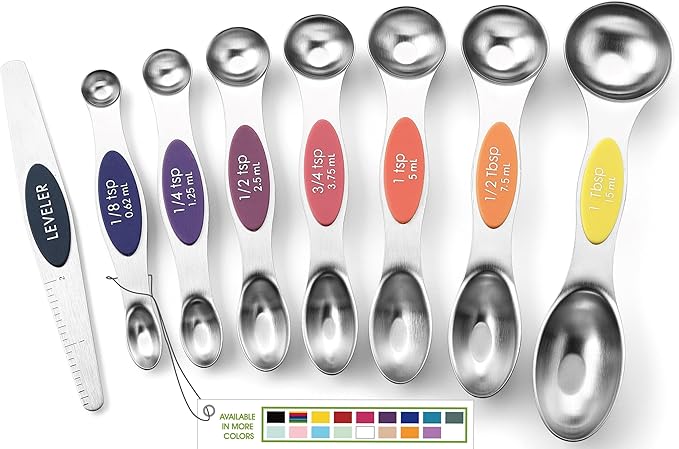 Spring Chef Stainless Steel Magnetic Measuring Spoons Set of 8 by SpringChef