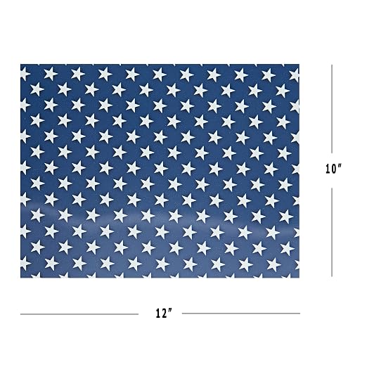 USA Iron On Flag Vinyl Sheets 6 Pcs 12'' x 10', Fourth of July Patriotic Navy - Image 3