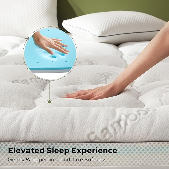 BEDLORE California King Memory Foam Mattress Topper 4 Inch, 2-in-1 Dual Layer - Image 4