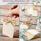 60 Pcs Wooden Tags 2.5 x 3.5 Inch Unfinished Wood Pieces Rectangle Square - Image 3