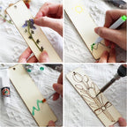 SWATOM Wood Bookmarks Blank DIY Semicircle Wooden Bookmark Craft Bulk 30 PCS - Image 2