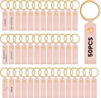 Wavyknot 50 Pcs PU Leather Keychain Blanks Bulk Laser Engraving Blanks Keychain by Wavyknot