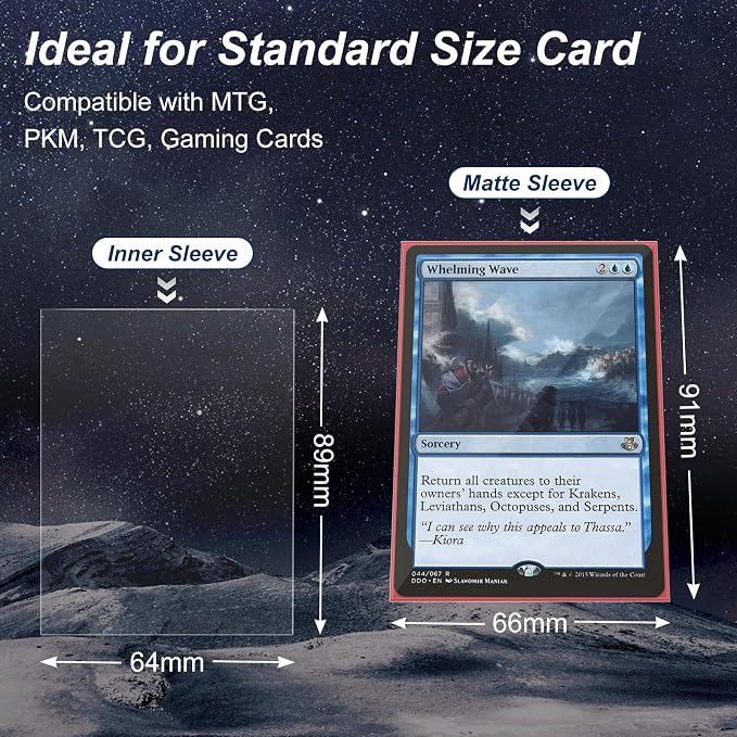 400 Pack Card Sleeves, 200 Matte Red Trading Card Sleeve and 200 Inner Sleeves - Image 3