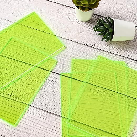 Fluorescent Green Acrylic Sheets 1/8 inch Thick 3mm 2 Pack 8 x 10 Clear - Image 5
