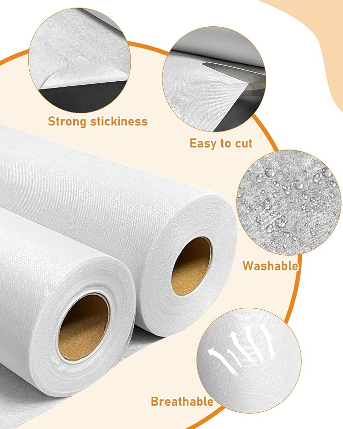 PLANTIONAL Light Weight White Iron-On Non-Woven Fusible Interfacing: 16.5" x - Image 4